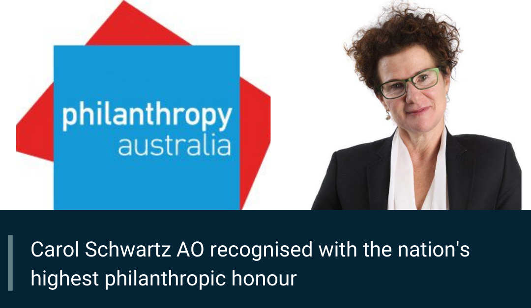 Carol Schwartz AO recognised with nation’s highest philanthropic honour